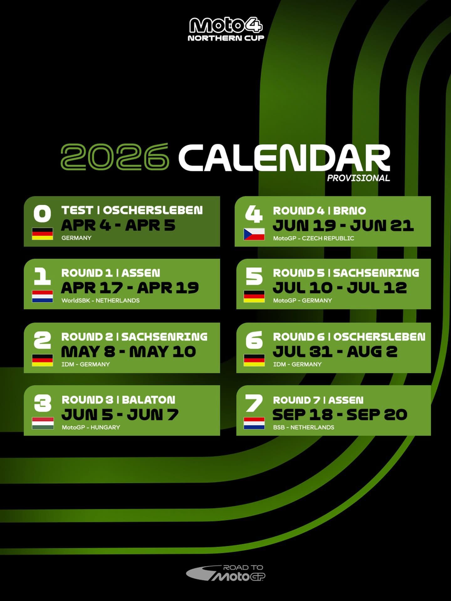 Moto4 Northern Cup Kalender 2026